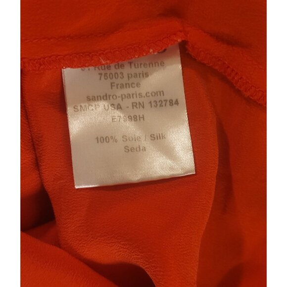 Sandro Silk Blouse with Side Tie Detail. Size Small (Designer size 1) - Picture 9 of 11